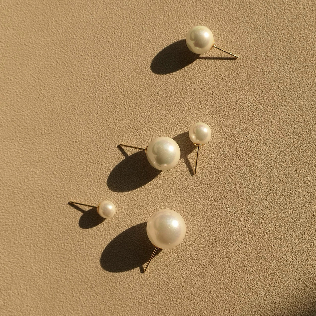 Freshwater Pearl Stud Earrings, 8-14mm, 3A