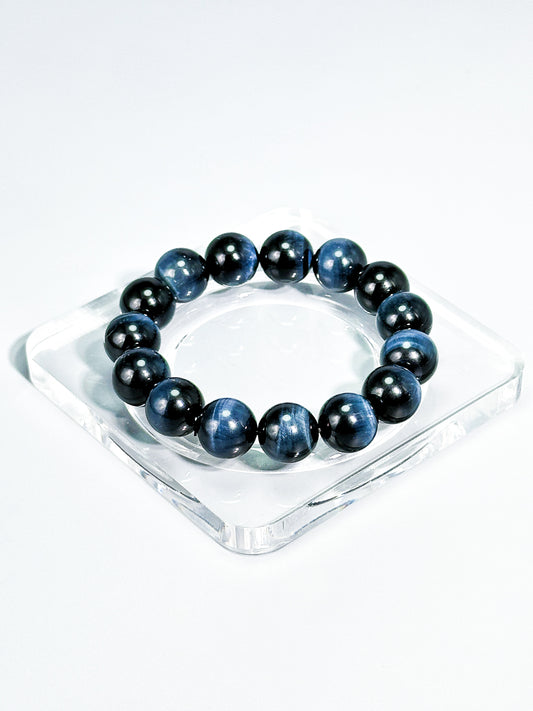 Natural Blue Tigers Eye Bracelet – Focus & Protection | Handmade Jewelry