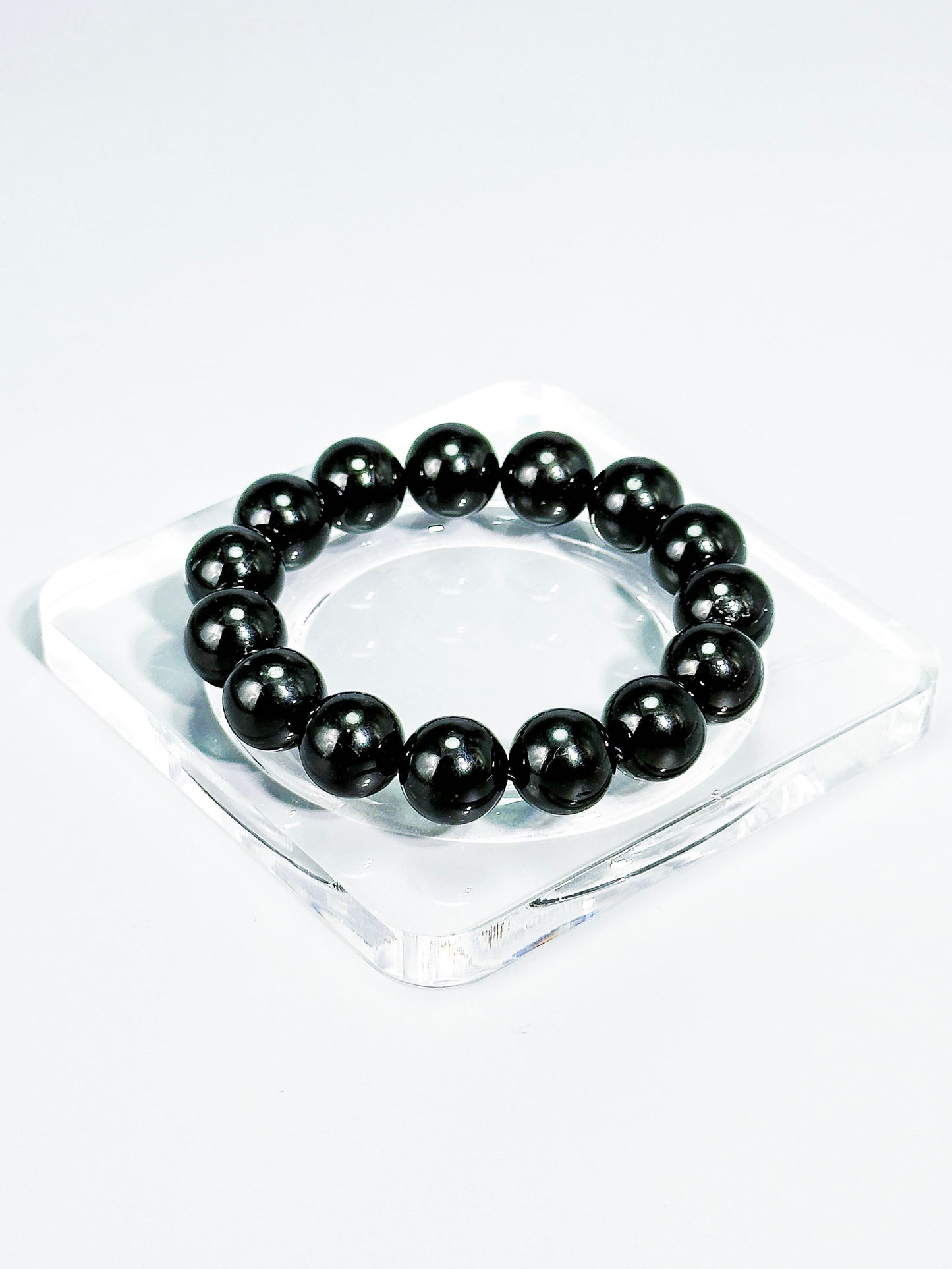 Black Tourmaline Healing Crystal Bracelet – Protection & Grounding | Handmade