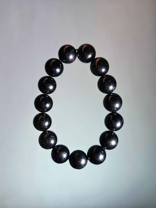 Black Tourmaline Healing Crystal Bracelet – Protection & Grounding | Handmade