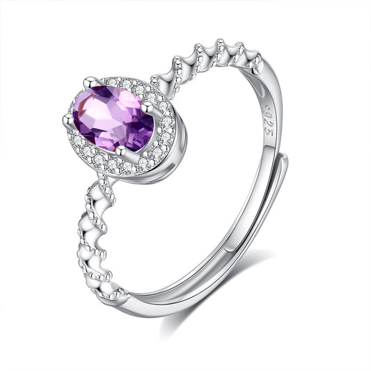 Natural Crystal Gemstone Ring - 5 Gemstone Options