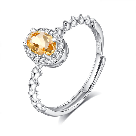 Natural Crystal Gemstone Ring - 5 Gemstone Options