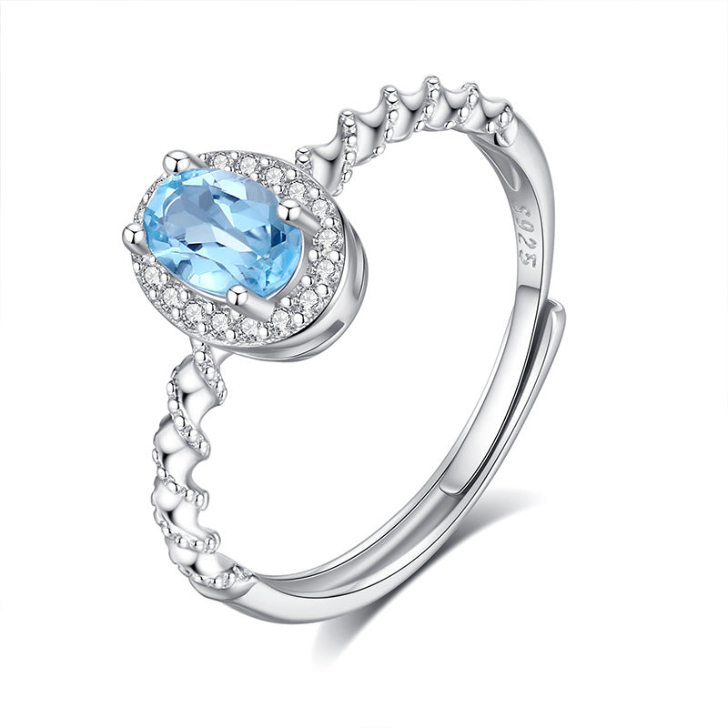Natural Crystal Gemstone Ring - 5 Gemstone Options