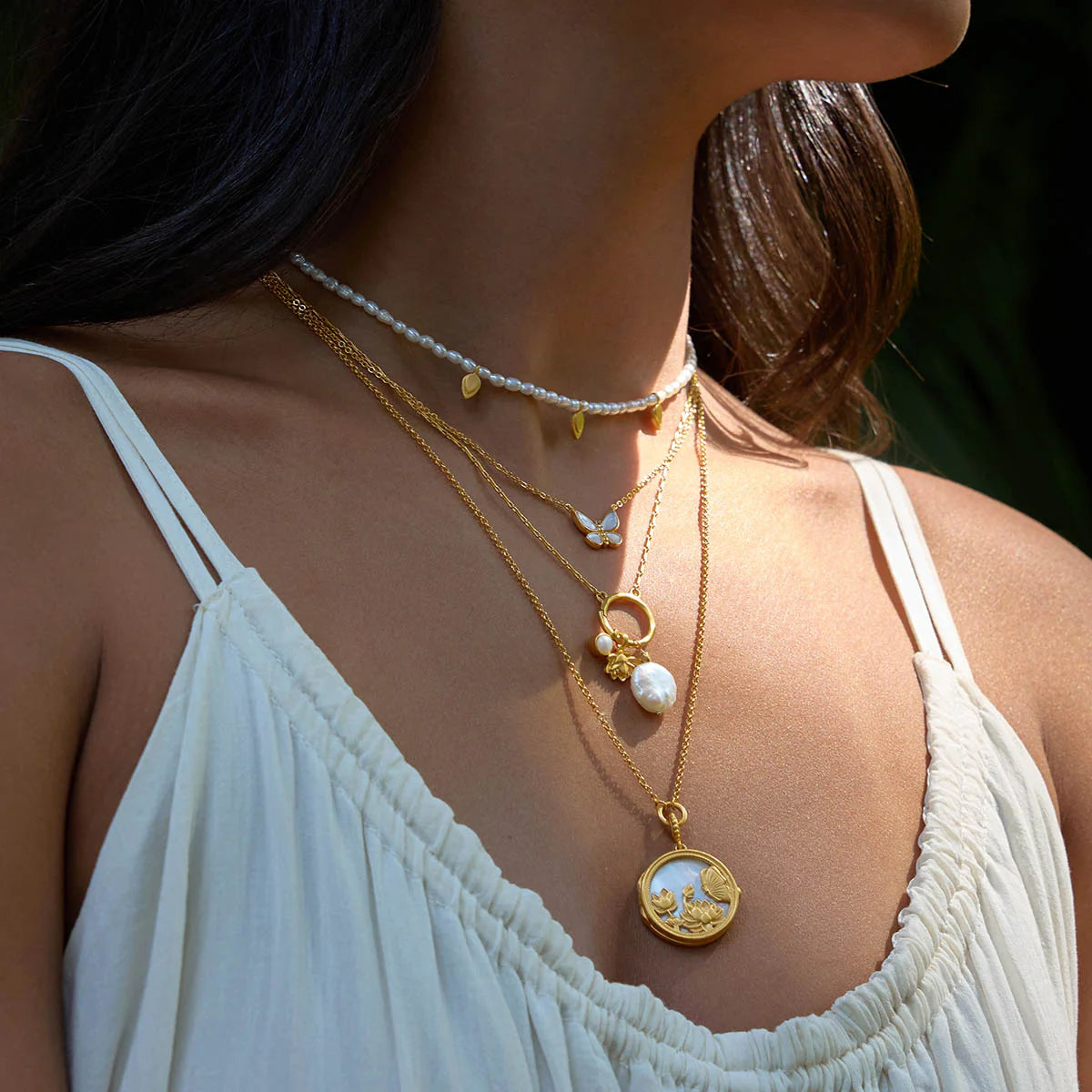 Renewed Hope Pearl Butterfly Necklace