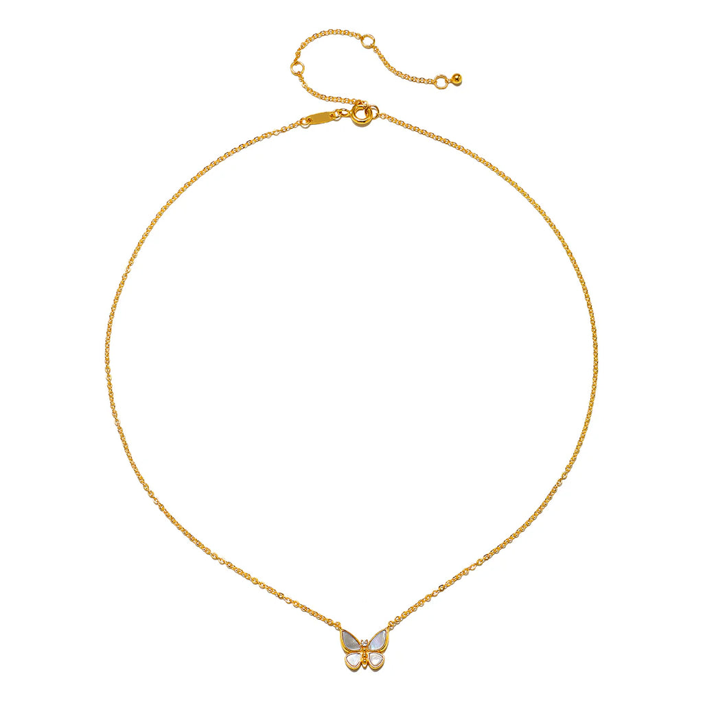 Renewed Hope Pearl Butterfly Necklace