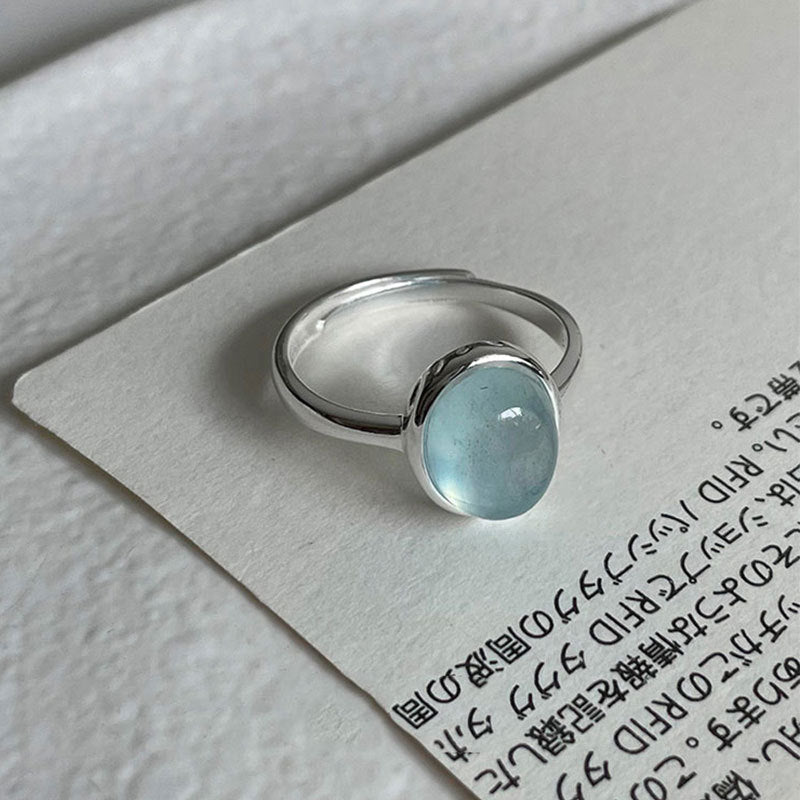Aquamarine Necklace & Ring Set in 925 Sterling Silver
