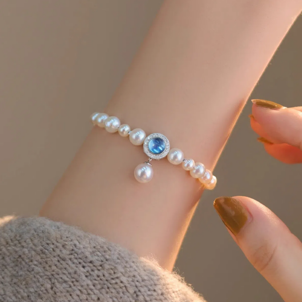 Aquamarine & Pearl Bracelet