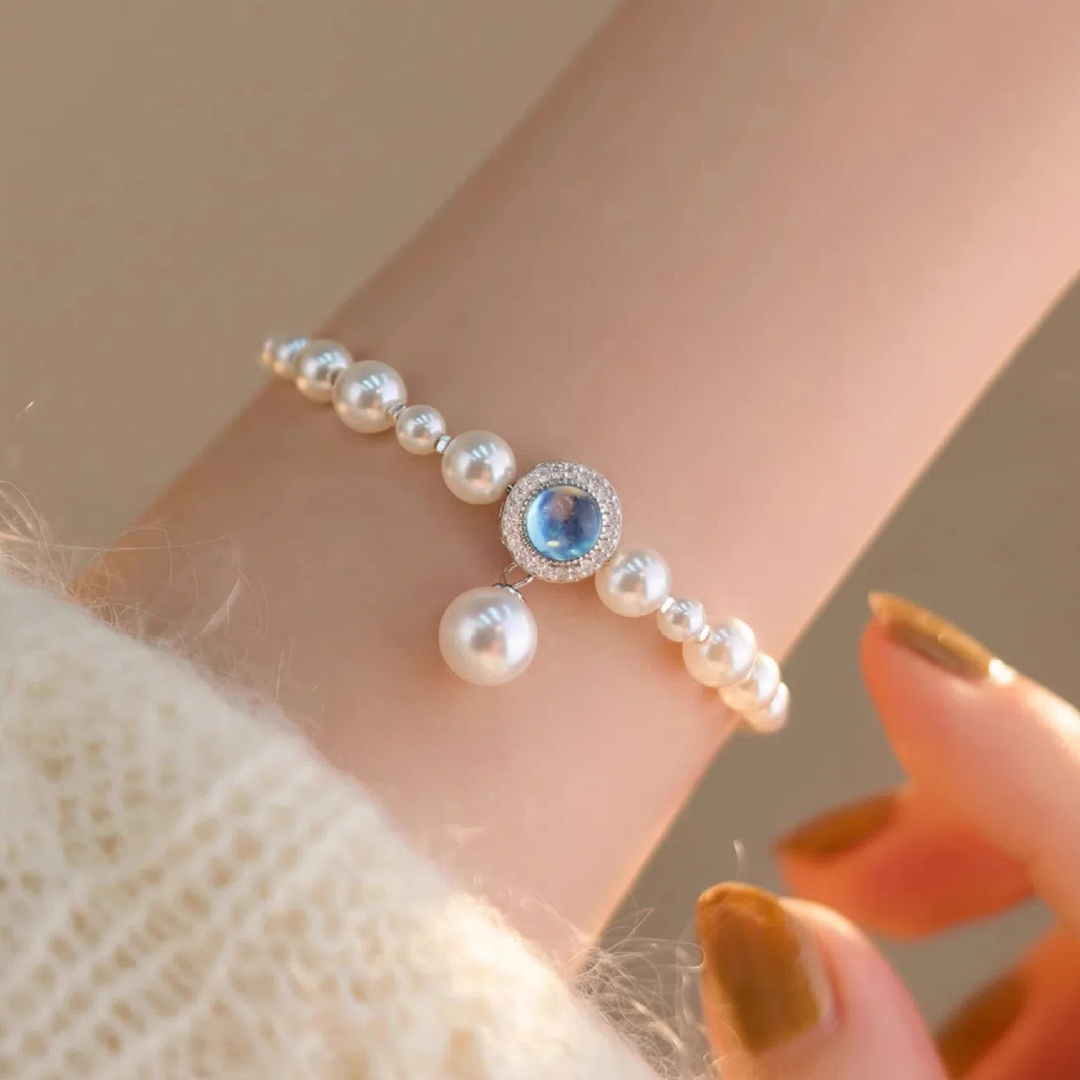 Aquamarine & Pearl Bracelet