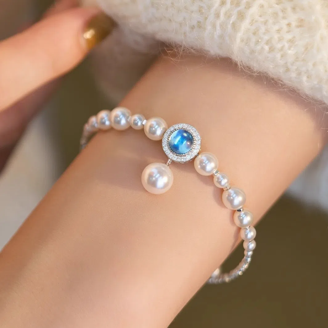 Aquamarine & Pearl Bracelet