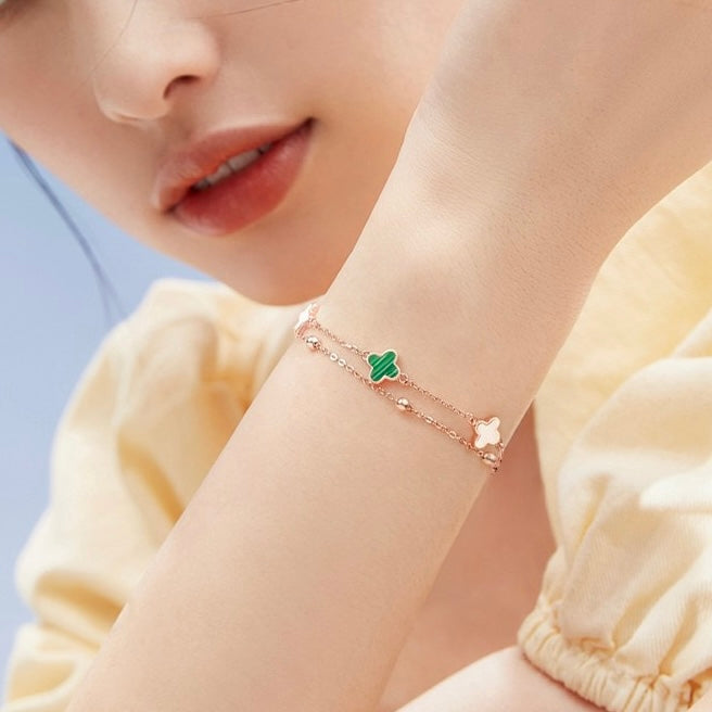 Lucky Clover Stone Bracelet