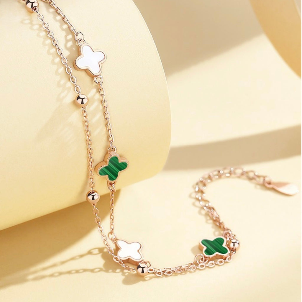 Lucky Clover Stone Bracelet