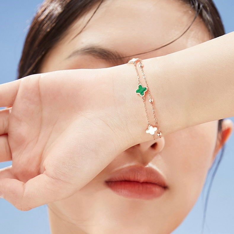 Lucky Clover Stone Bracelet