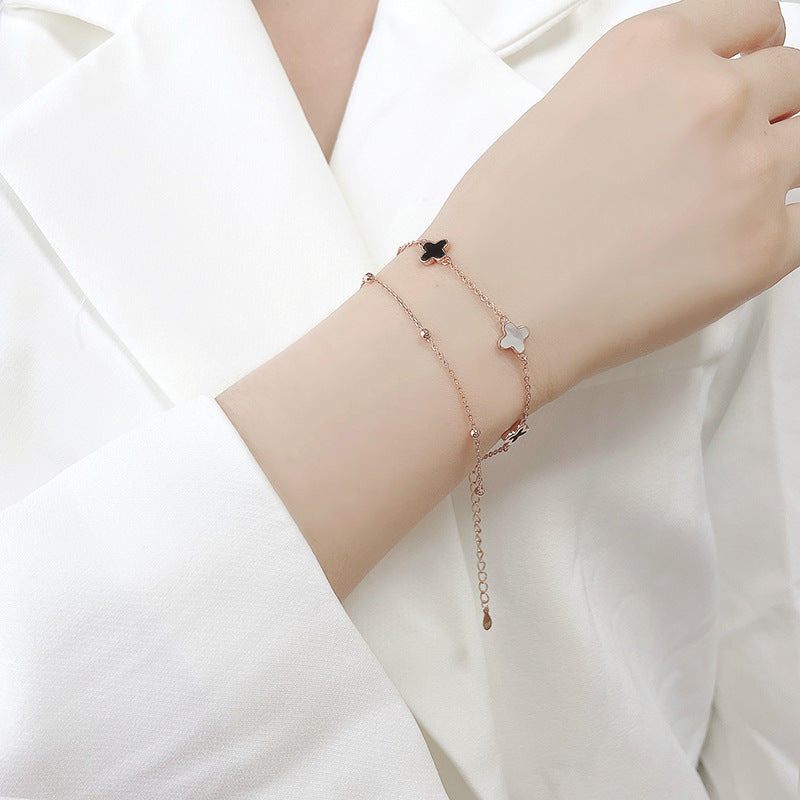 Lucky Clover Stone Bracelet