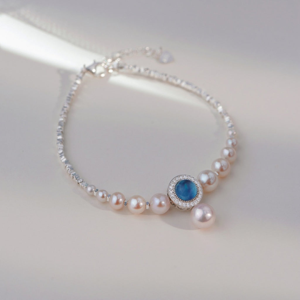 Aquamarine & Pearl Bracelet