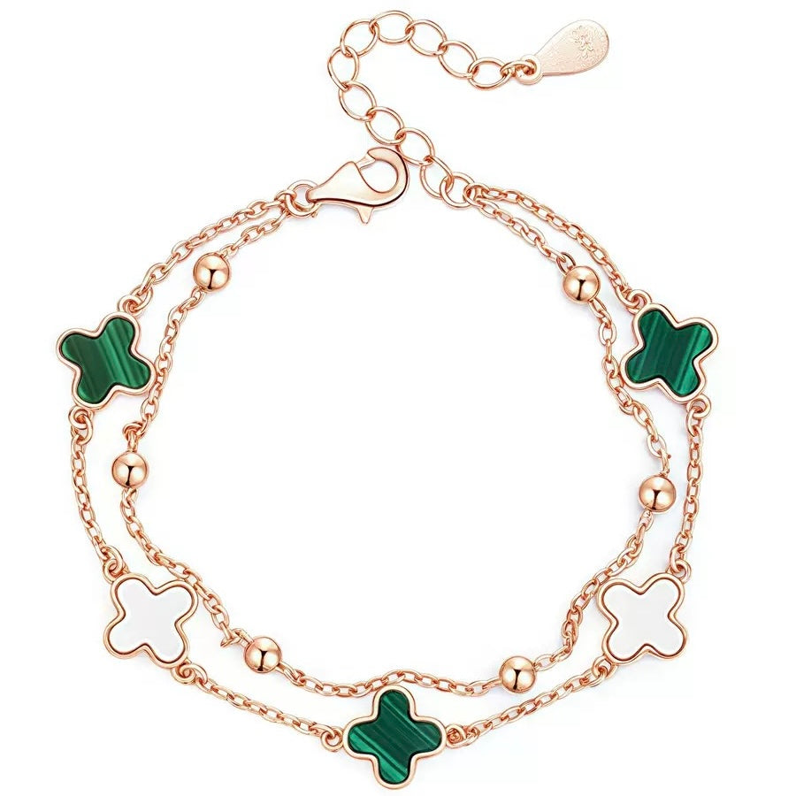 Lucky Clover Stone Bracelet