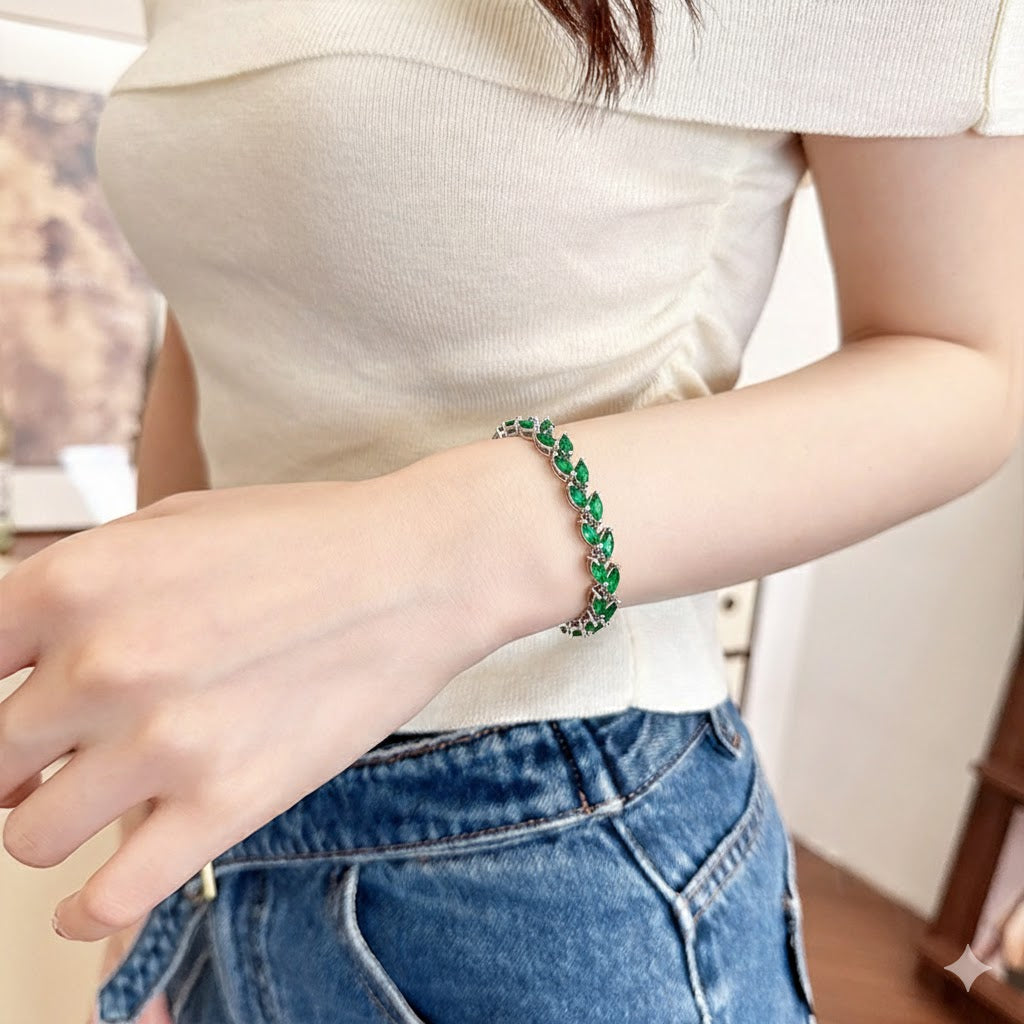 Multi-Color Oval Zircon Bracelet - Sliver Shine