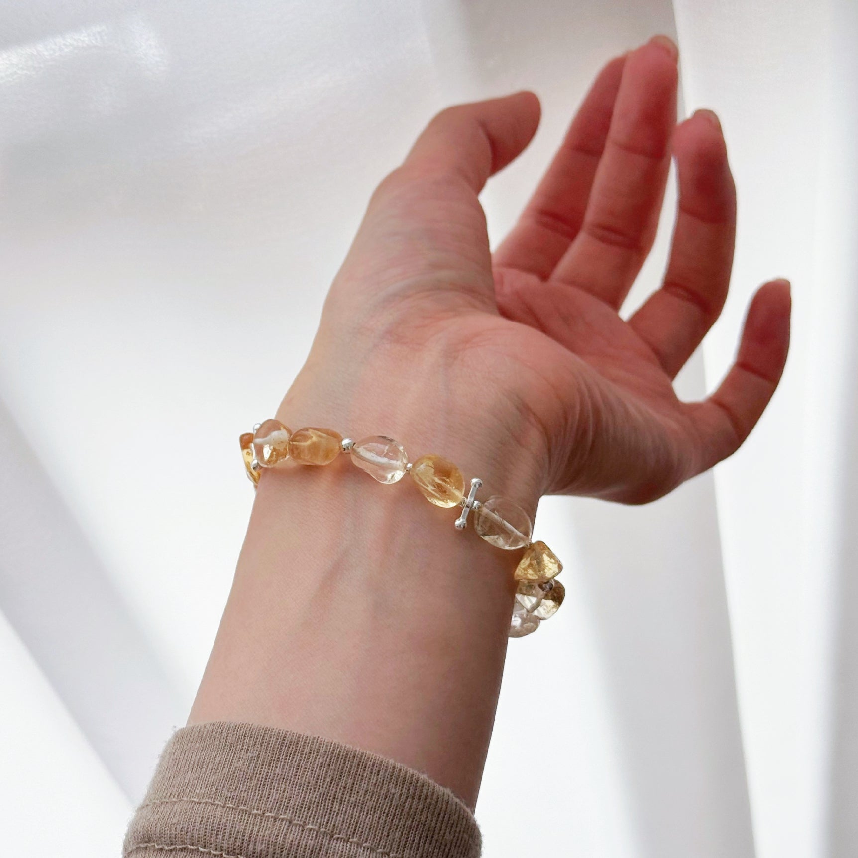 Raw Citrine Crystal Bracelet – Abundance & Confidence in S925 Silver