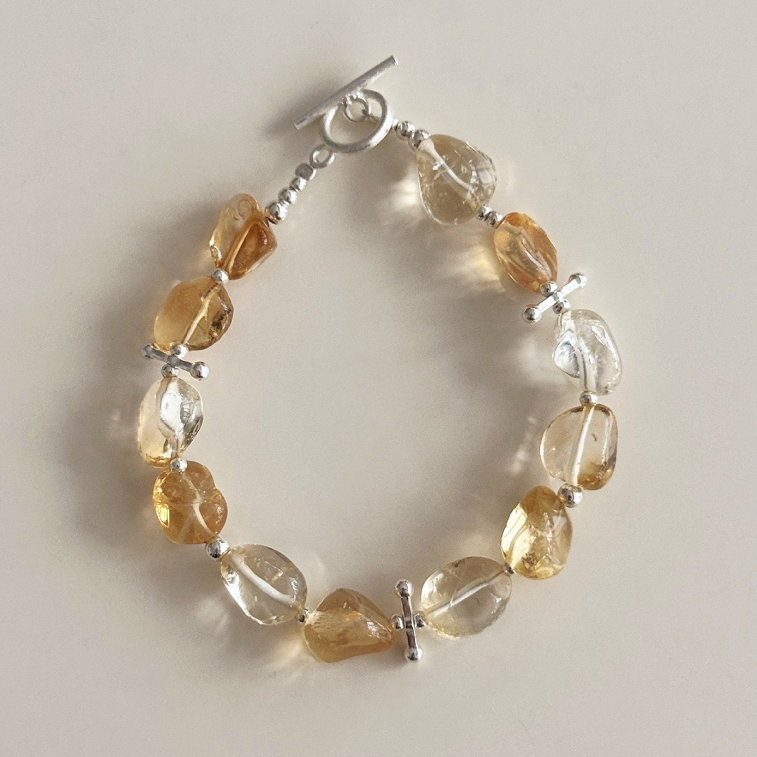 Raw Citrine Crystal Bracelet – Abundance & Confidence in S925 Silver