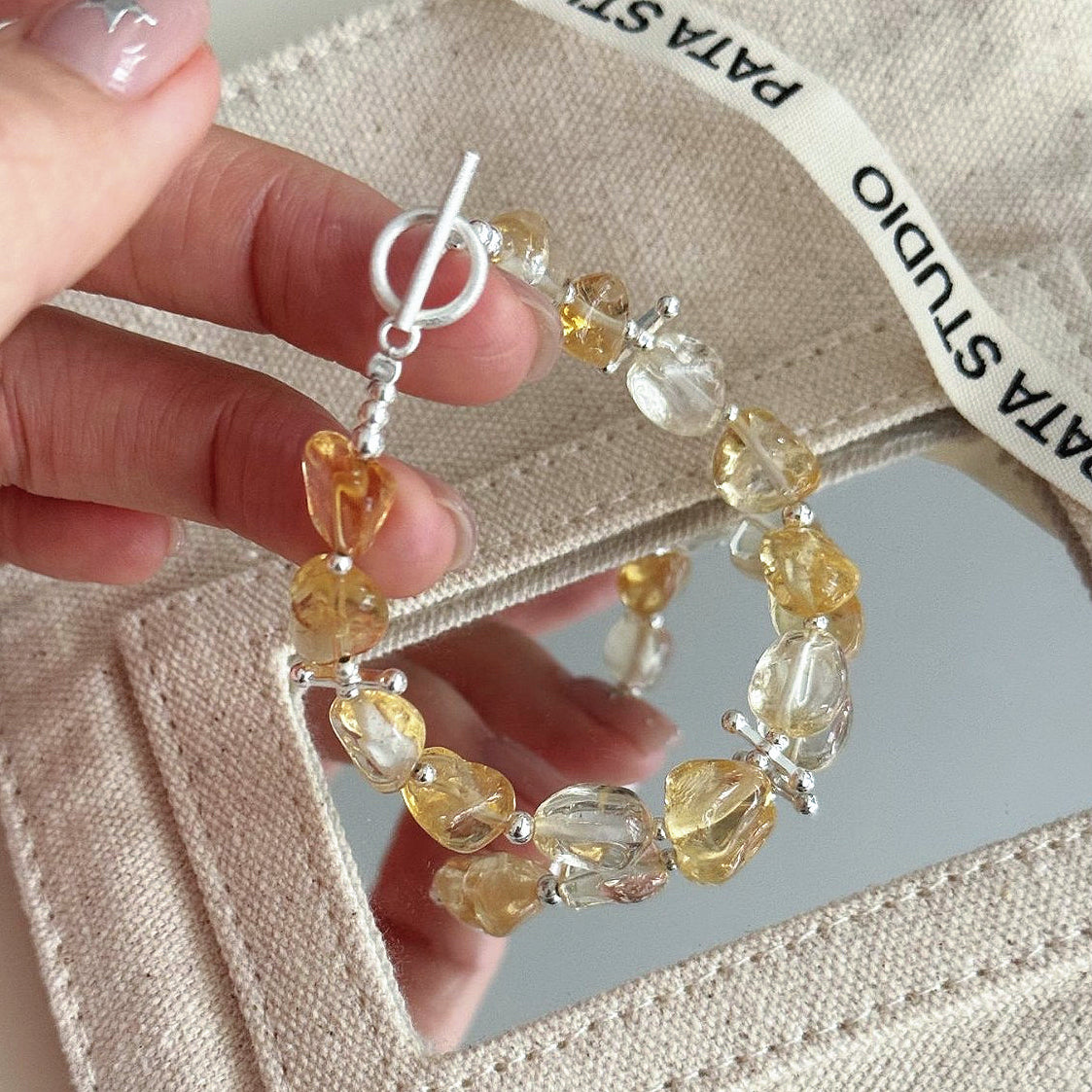 Raw Citrine Crystal Bracelet – Abundance & Confidence in S925 Silver