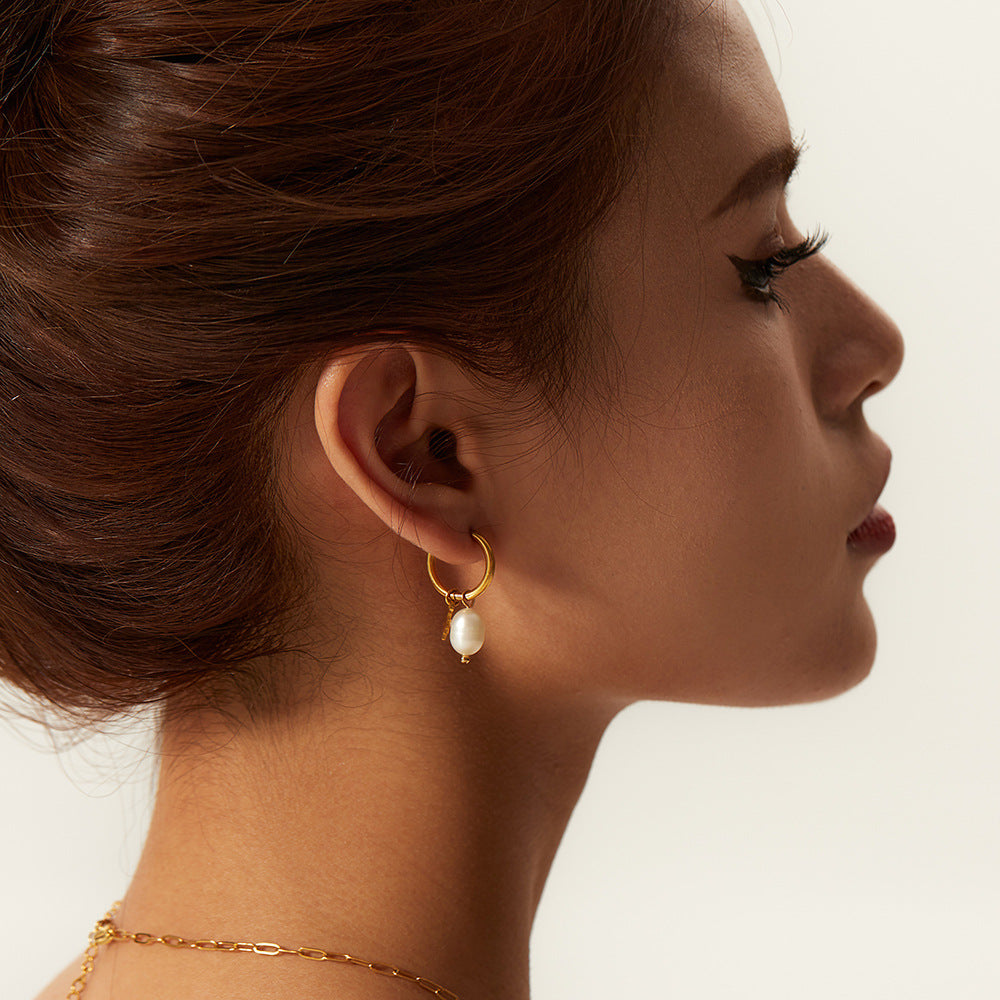 Freshwater Pearl Star Drop Earrings
