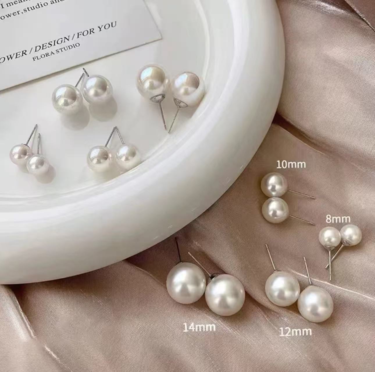 Freshwater Pearl Earrings, 8-14mm, 3A