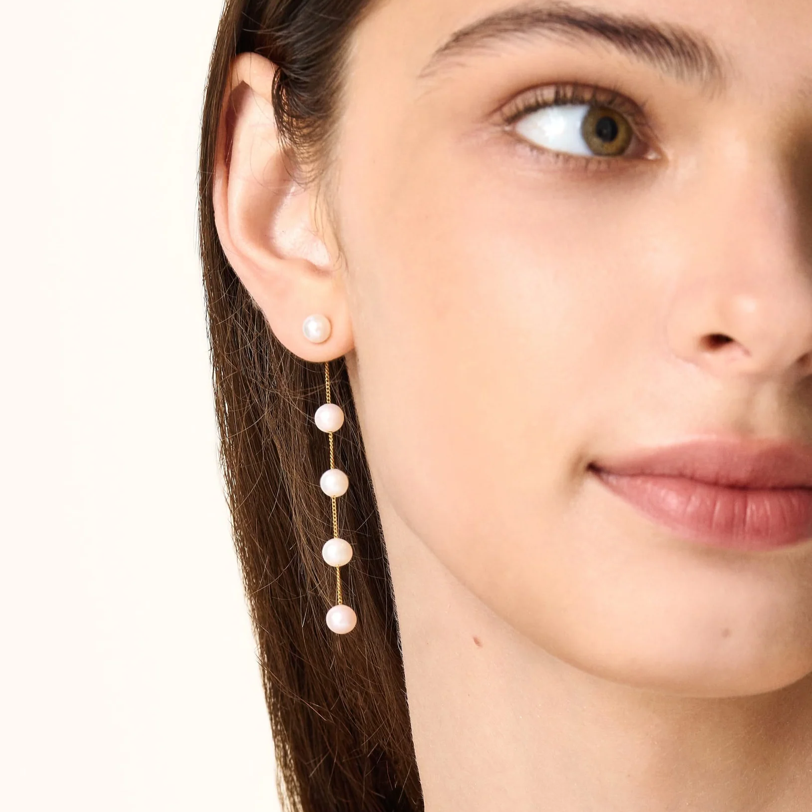 Gold Beaded Tassel Earrings – Long Statement Ear Studs