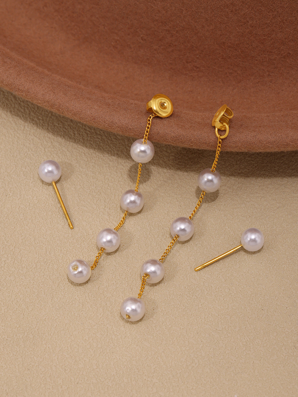 Gold Beaded Tassel Earrings – Long Statement Ear Studs