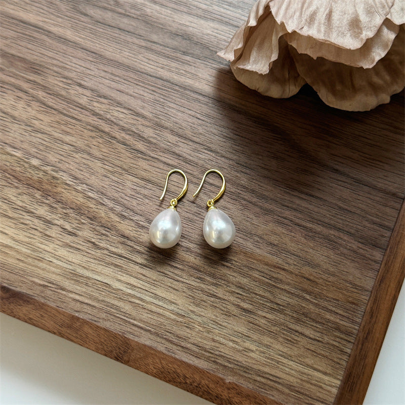 Teardrop Pearl Hook Earrings
