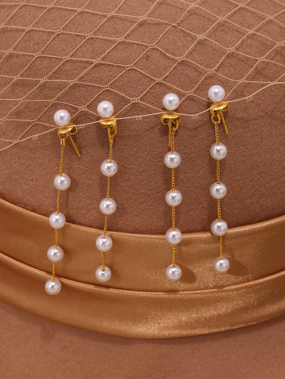 Gold Beaded Tassel Earrings – Long Statement Ear Studs