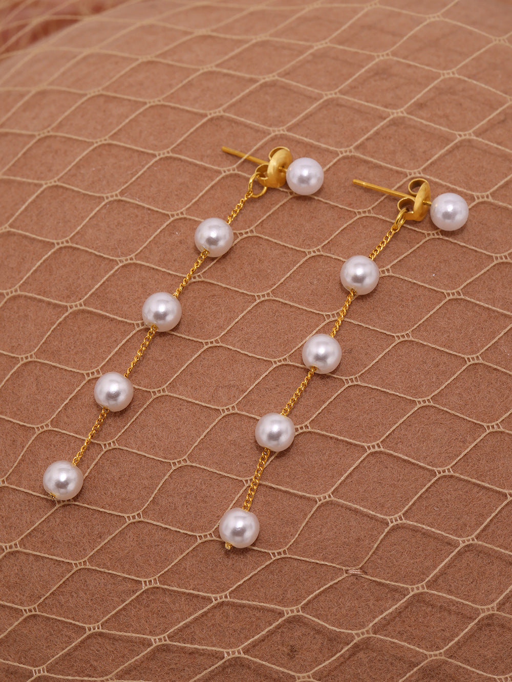 Gold Beaded Tassel Earrings – Long Statement Ear Studs