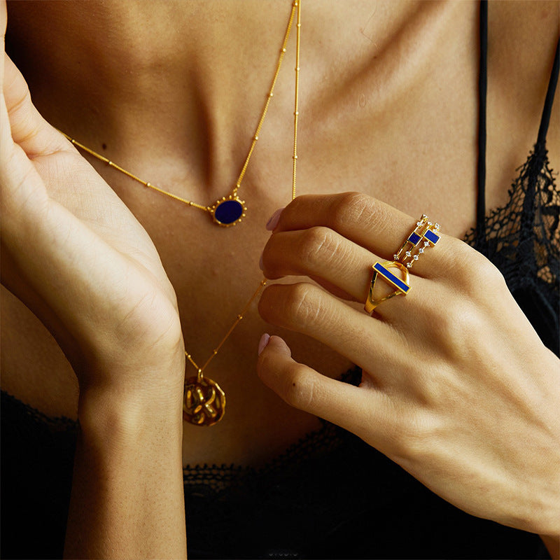18K Gold Plated Square Zircon Statement Ring