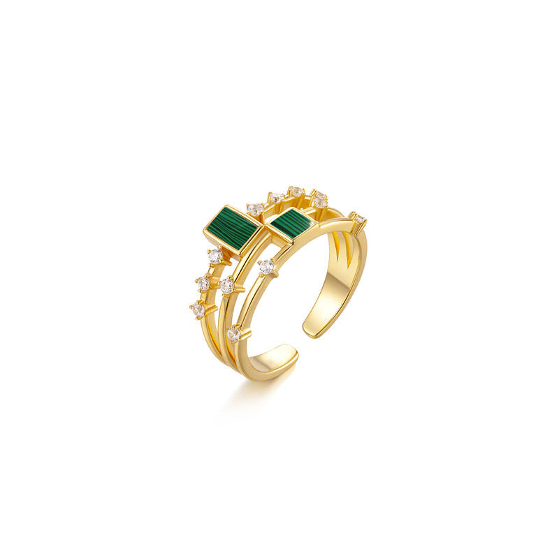 18K Gold Plated Square Zircon Statement Ring