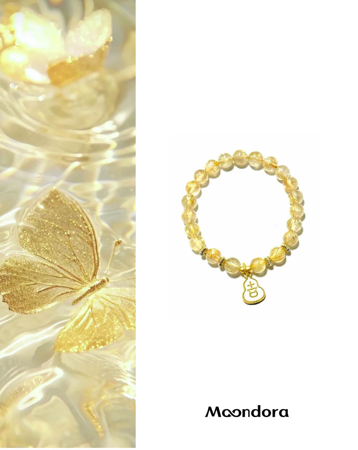 Golden Rutilated Quartz Bracelet - Attrack Wealth & Luck｜Handmade Jewelry