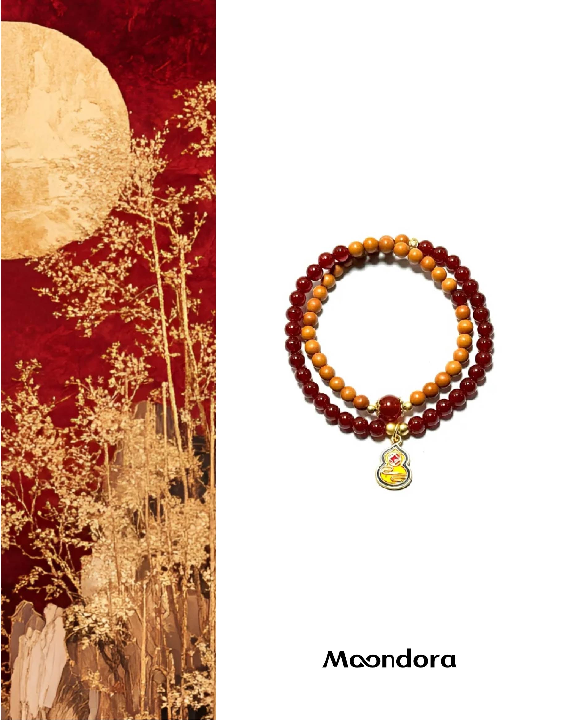 Red Agate and Olive Seed Bracelet - Improve Confidence, Wisdom & Luck