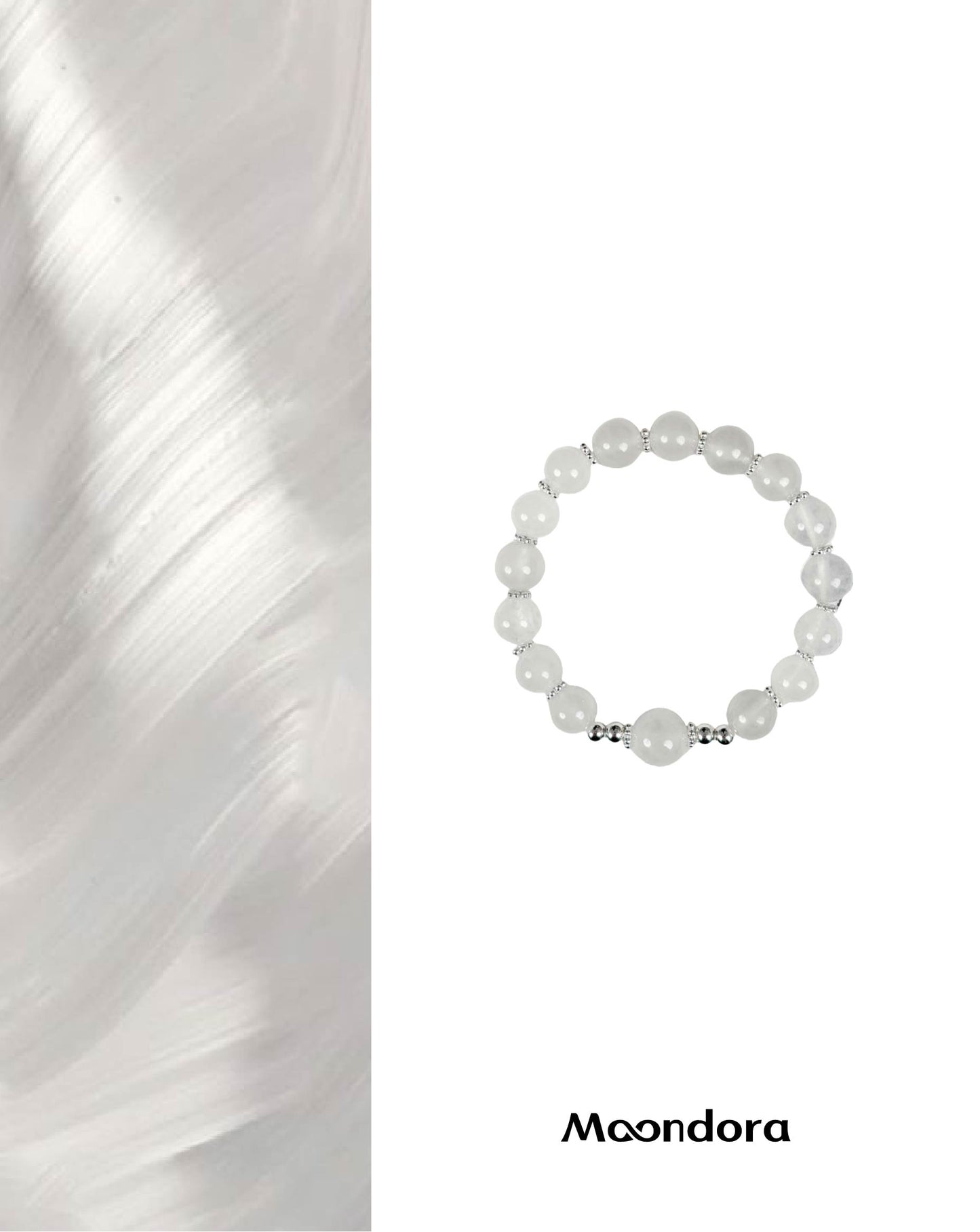 White Chalcedony Bracelet with 925 Sterling Silver – Emotional Healing & Inner Peace | Metal Element