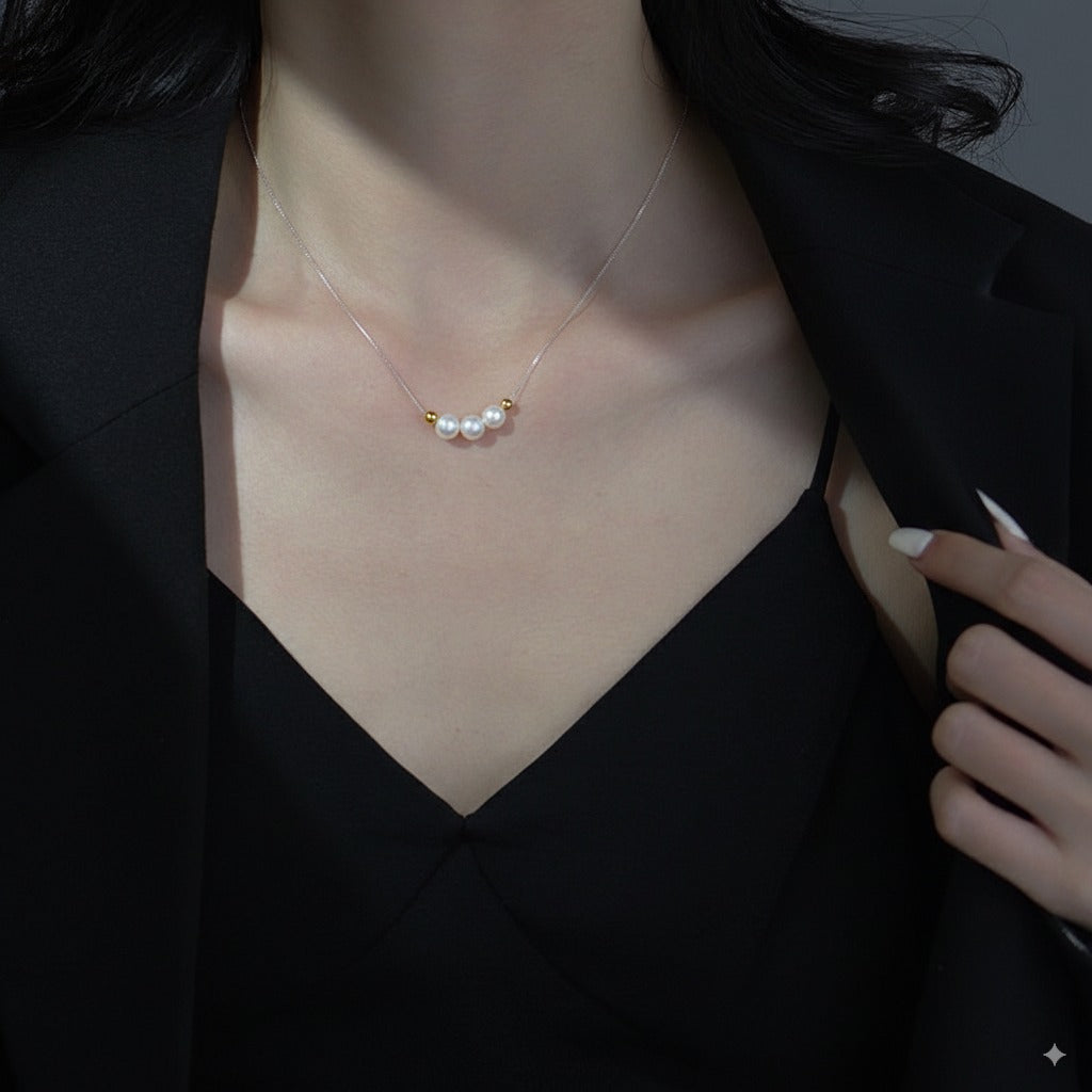 S925 Sterling Silver Pearl Bead Necklace Collection