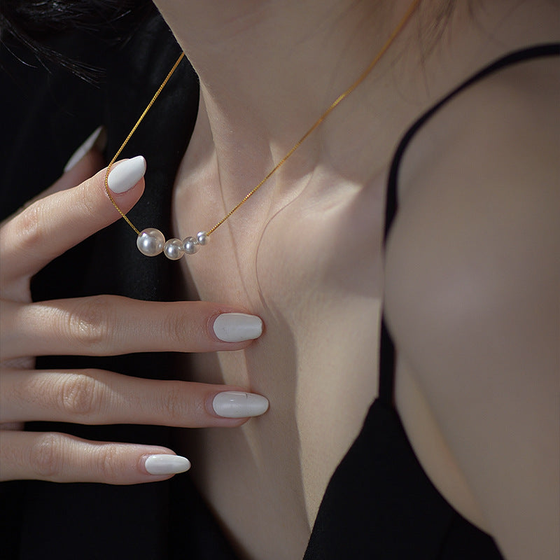 S925 Sterling Silver Pearl Bead Necklace Collection