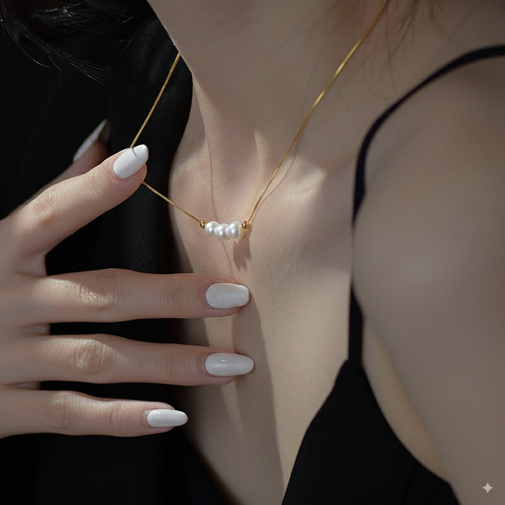 S925 Sterling Silver Pearl Bead Necklace Collection