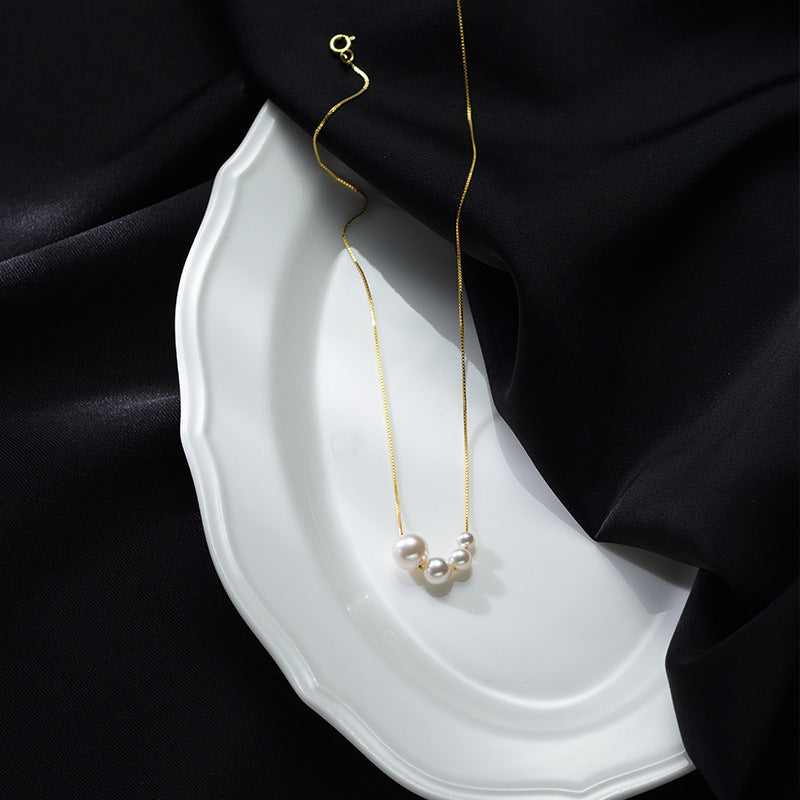 S925 Sterling Silver Pearl Bead Necklace Collection