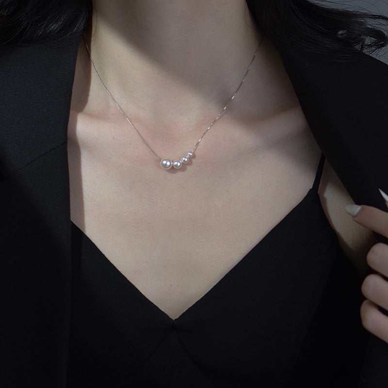 S925 Sterling Silver Pearl Bead Necklace Collection