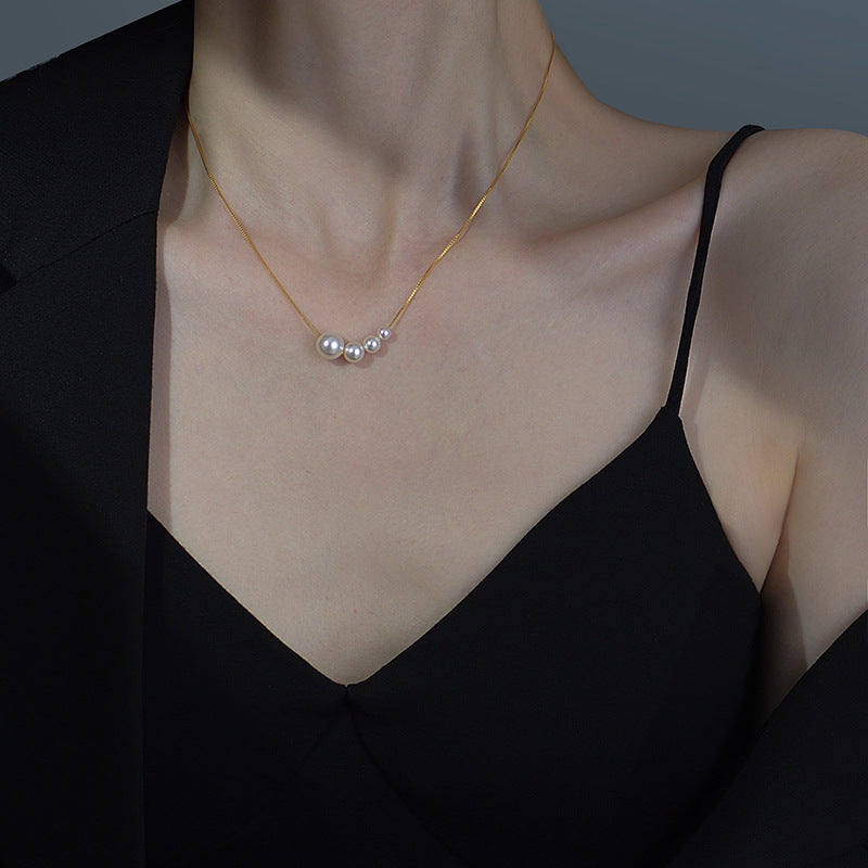 S925 Sterling Silver Pearl Bead Necklace Collection