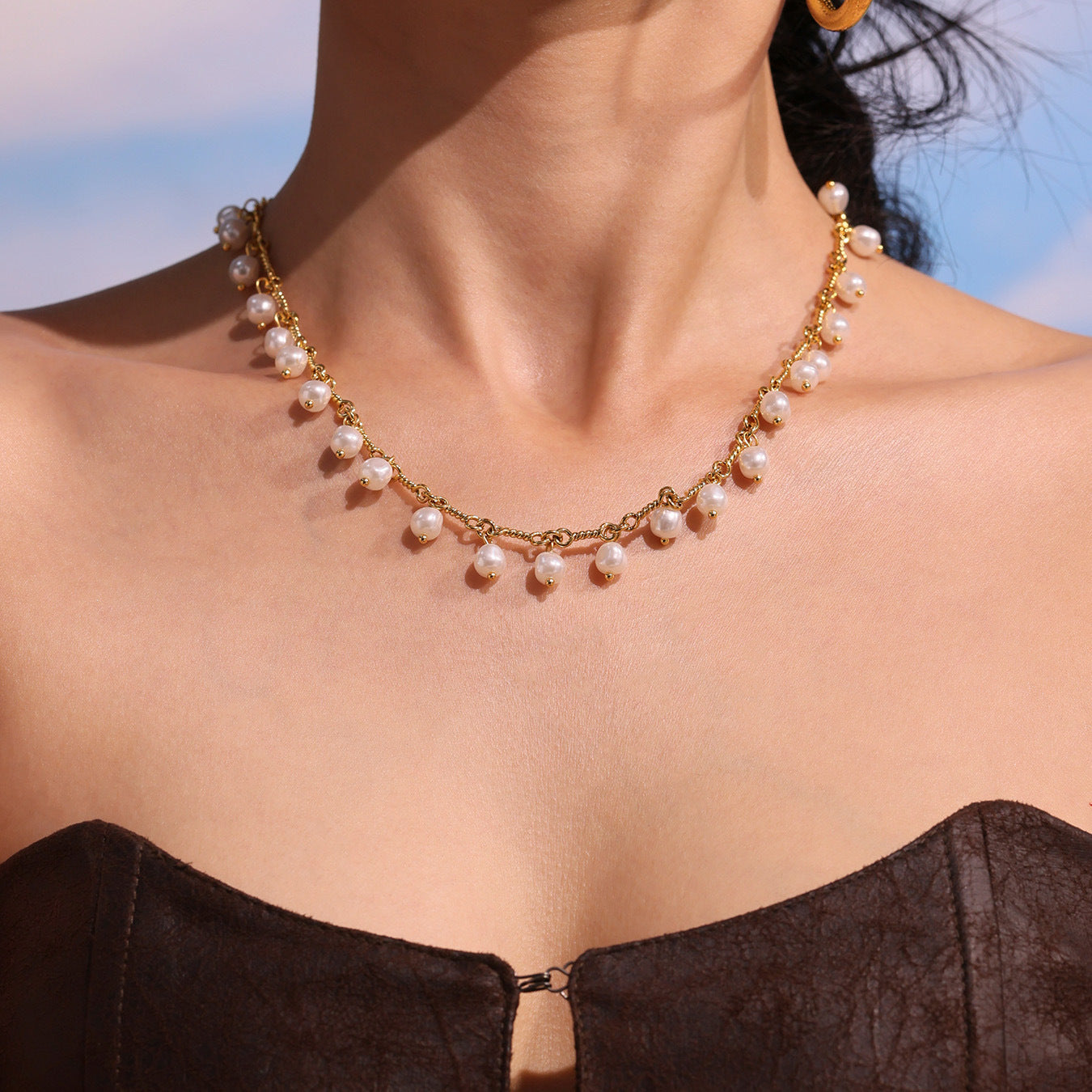 Shell Pearl Tassel Jewelry Set