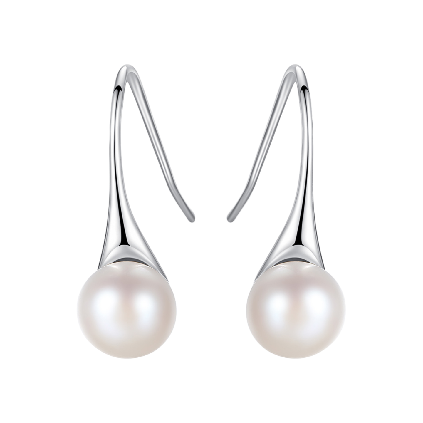 S925 Sterling Silver Dual Pearl Earrings – Gray & White
