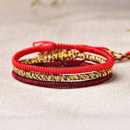 Tibetan Red String Bracelet Set – 3 Lucky Knot Bracelets for Protection