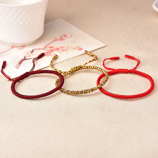 Tibetan Red String Bracelet Set – 3 Lucky Knot Bracelets for Protection